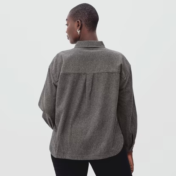 Everlane The Organic Cotton Flannel Popover Dark Gray NWT - Picture 3 of 8